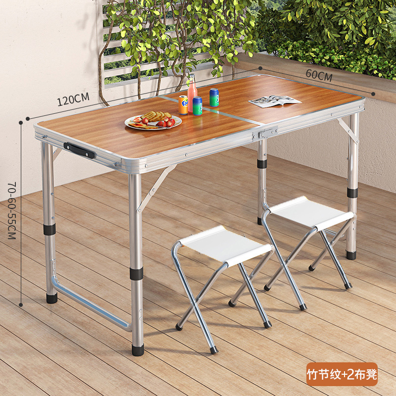 Picture of Outdoor Table Portable Aluminum Alloy Foldable Dining Table Folding Table and Chair Picnic Small Table Stall Table Round Square Tube Table