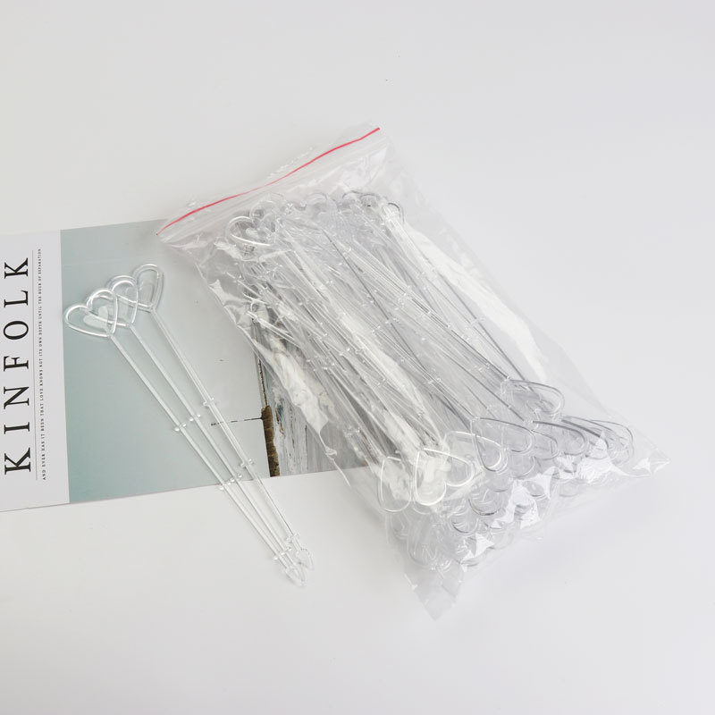Picture of Heart-shaped flower insert short card holder flower fork flower shop supplies flower packaging materials wedding supplies wholesale