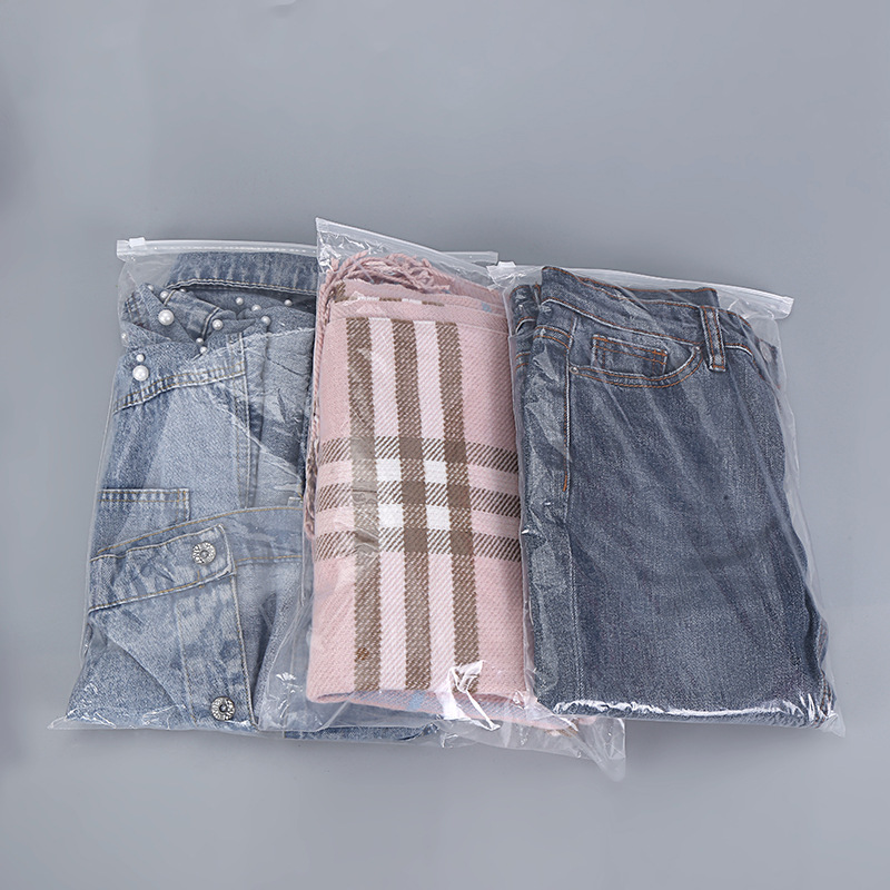 Picture of Factory wholesale thick transparent frosted pe zipper bag clothing underwear socks storage zipper bag packaging bag custom