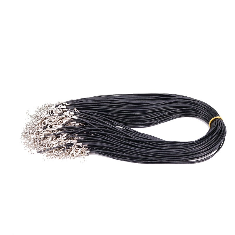 Picture of D Jewelry Accessories DIY Necklace Rope Lobster Clasp Leather Rope Korean Wax Thread Necklace Rope Black Leather Rope Pendant Pendant Rope
