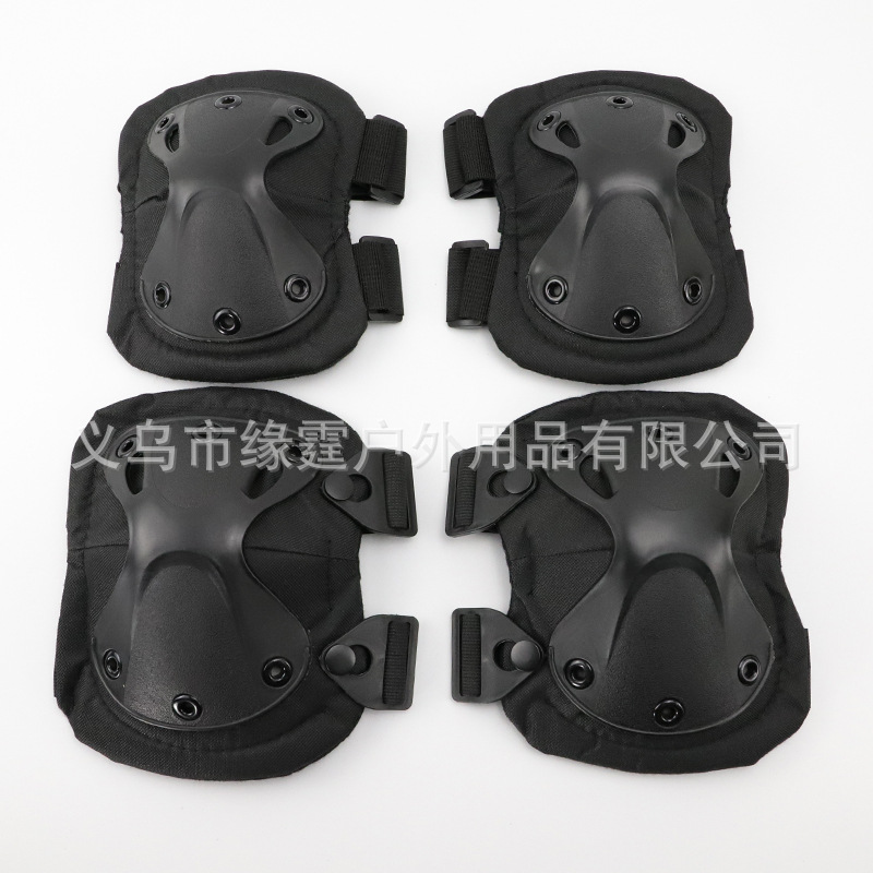 Cross-border source knee pads elbow pads four-piece outdoor cycling sports protective gear real CS field equipment spot