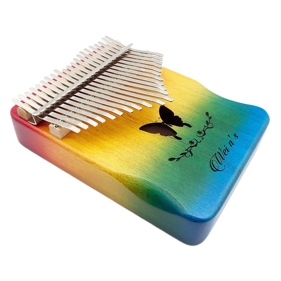 Thumb Piano 17-Tone Kalimba Kalimba 21-Tone Kalimba Finger Piano Instrument Solid Wood Rainbow Model