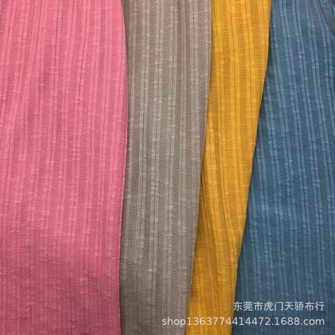 In stock supply Spring and Autumn New knitted pit jacquard cloth 200g double pit bamboo joint jacquard clothing material