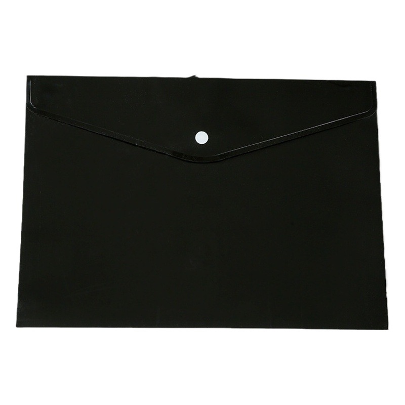 A4 Transparent Snaps File Bag in stock Logo Student Test Paper Information Bag PP Tutoring Storage File Bag Customization