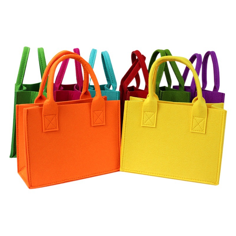 New felt cartoon gift bag felt handbag creative solid color felt bag gift bag customization