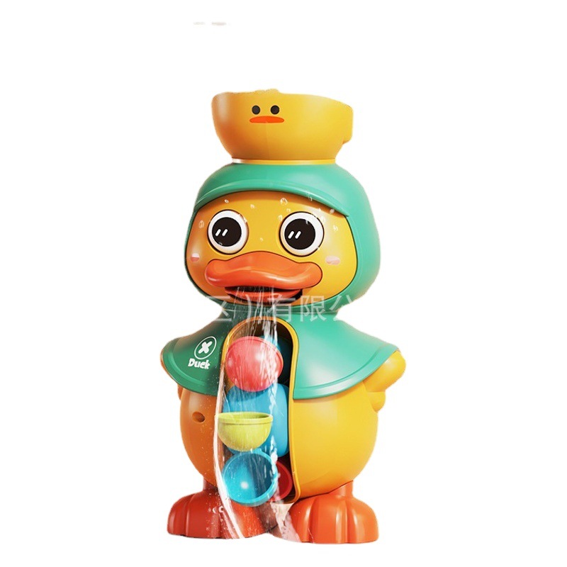 Picture of MengMeng Duck Rotating Water Truck Baby Bathing Toy Yellow Duck Baby Children's Water Spray Big Duck Boys and Girls