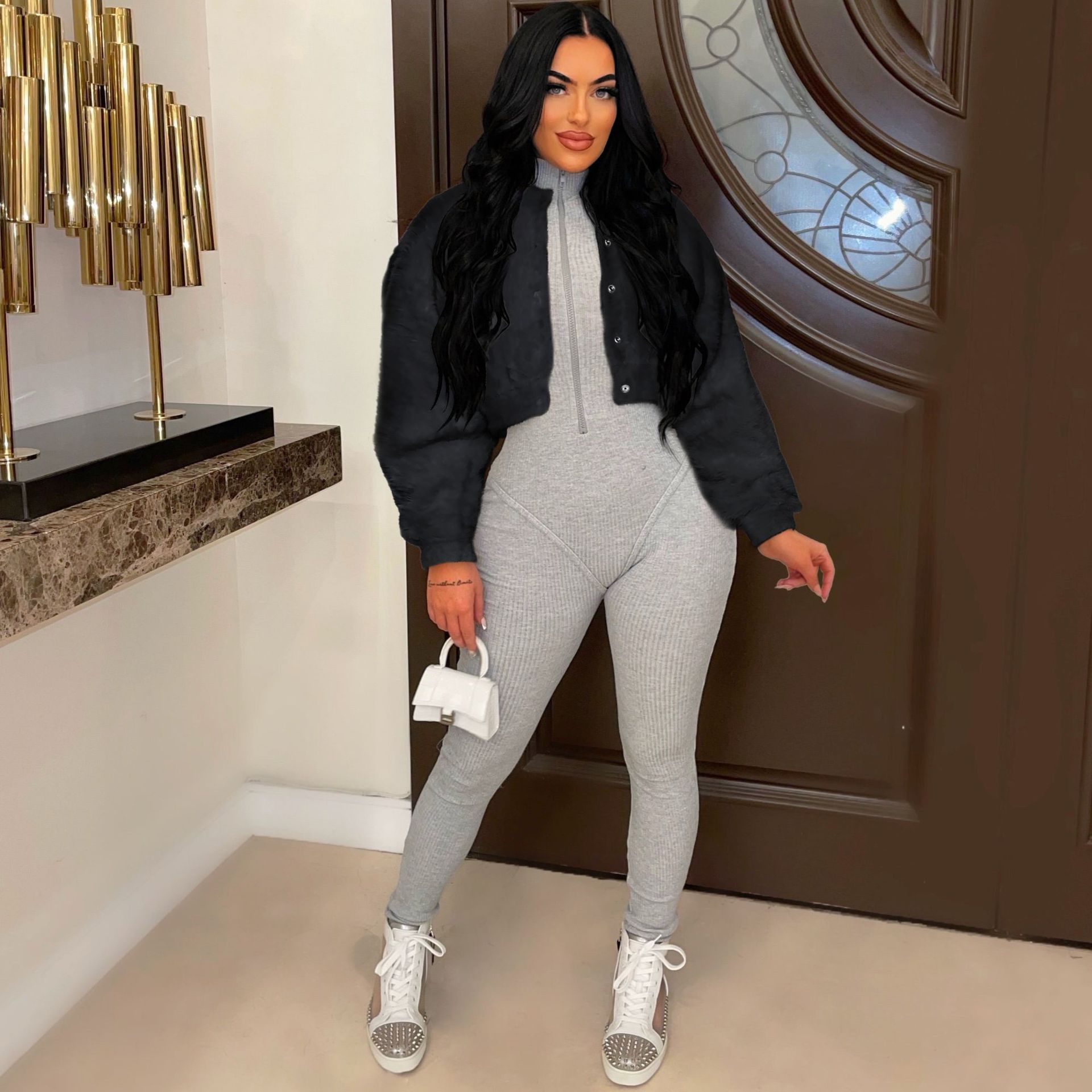 Picture of Amazon Hot Selling European and American Autumn and Winter Women's Casual Fashion Loose Faux Fur Short Jacket Imitation Rabbit Fur Jacket