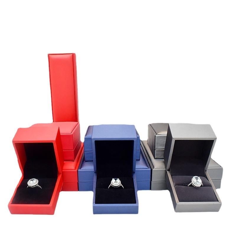 PU Brushed Jewelry Box High-grade Jewelry Ring Box Pendant Box Jewelry Bracelet Necklace Box Jewelry Storage Gift Box
