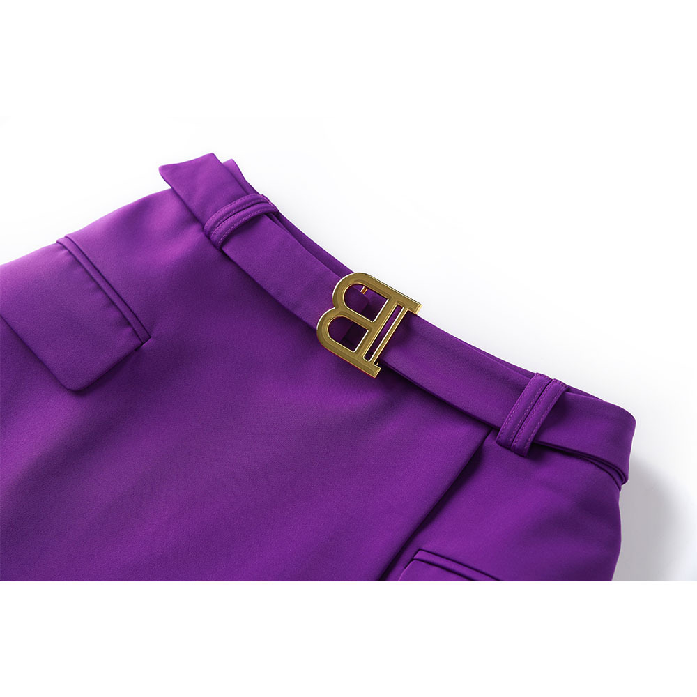 Picture of dark purple Suit Jacket Fashion Commuter suit B Buckle Skirt OL Skirt Long Sleeve Suit Double-breasted New Style