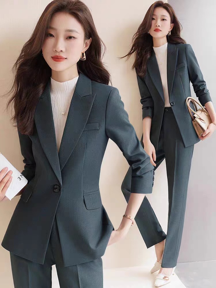 Professional suit suit women's autumn and winter New elegant host interview formal wear Hotel manager commuter work clothes