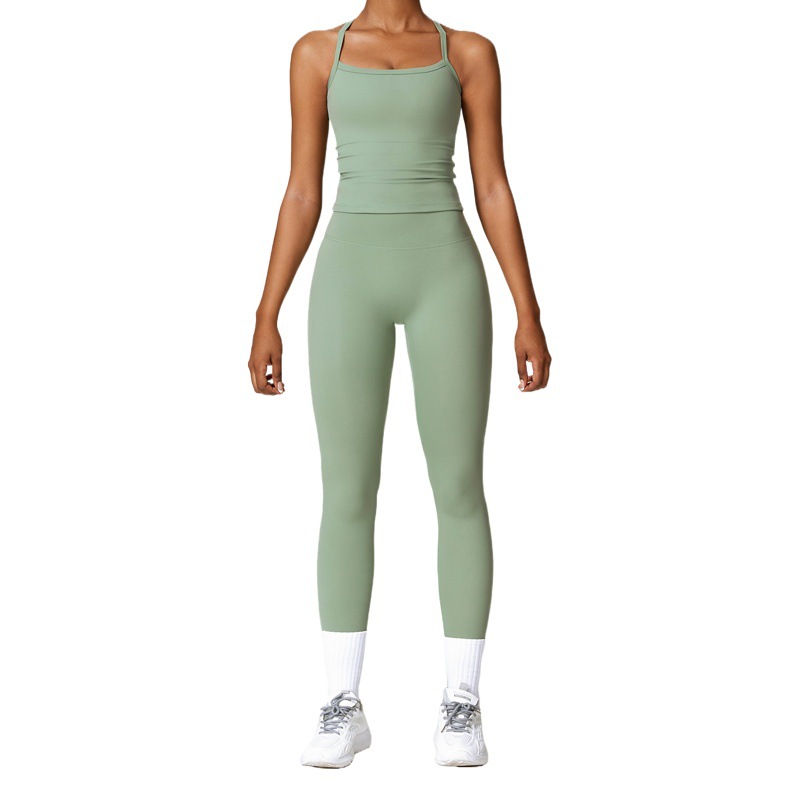 Picture of Zechuang European and American tight brushed yoga suit quick-drying workout clothes winter outdoor running sports suit female 8519