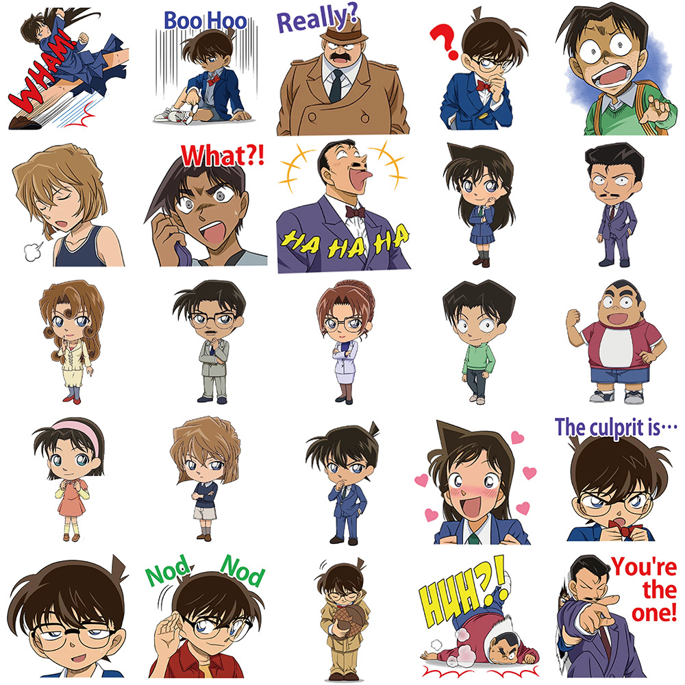 Picture of 50 classic cartoon Detective Conan new stickers decorative gift Journal waterproof Cup Computer mobile phone stickers