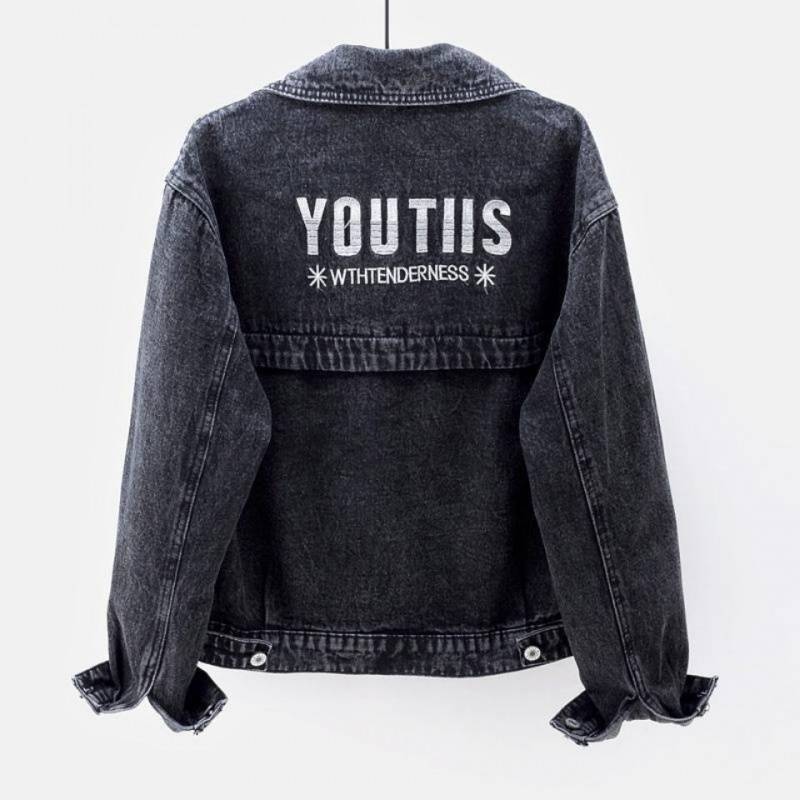Picture of Embroidered Denim Jacket Women's Spring Clothing 2025 New Light Color Denim Short Jacket Women's Korean Style Loose Slim Easiest for Match