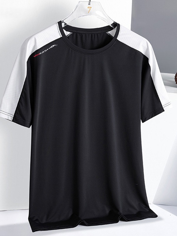 Couple Quick-drying T-shirt Men's Sports Leisure Short-sleeved Quick-drying Clothes Men's Fitness Half-sleeved Top Summer Ice Silk Fitness Clothes