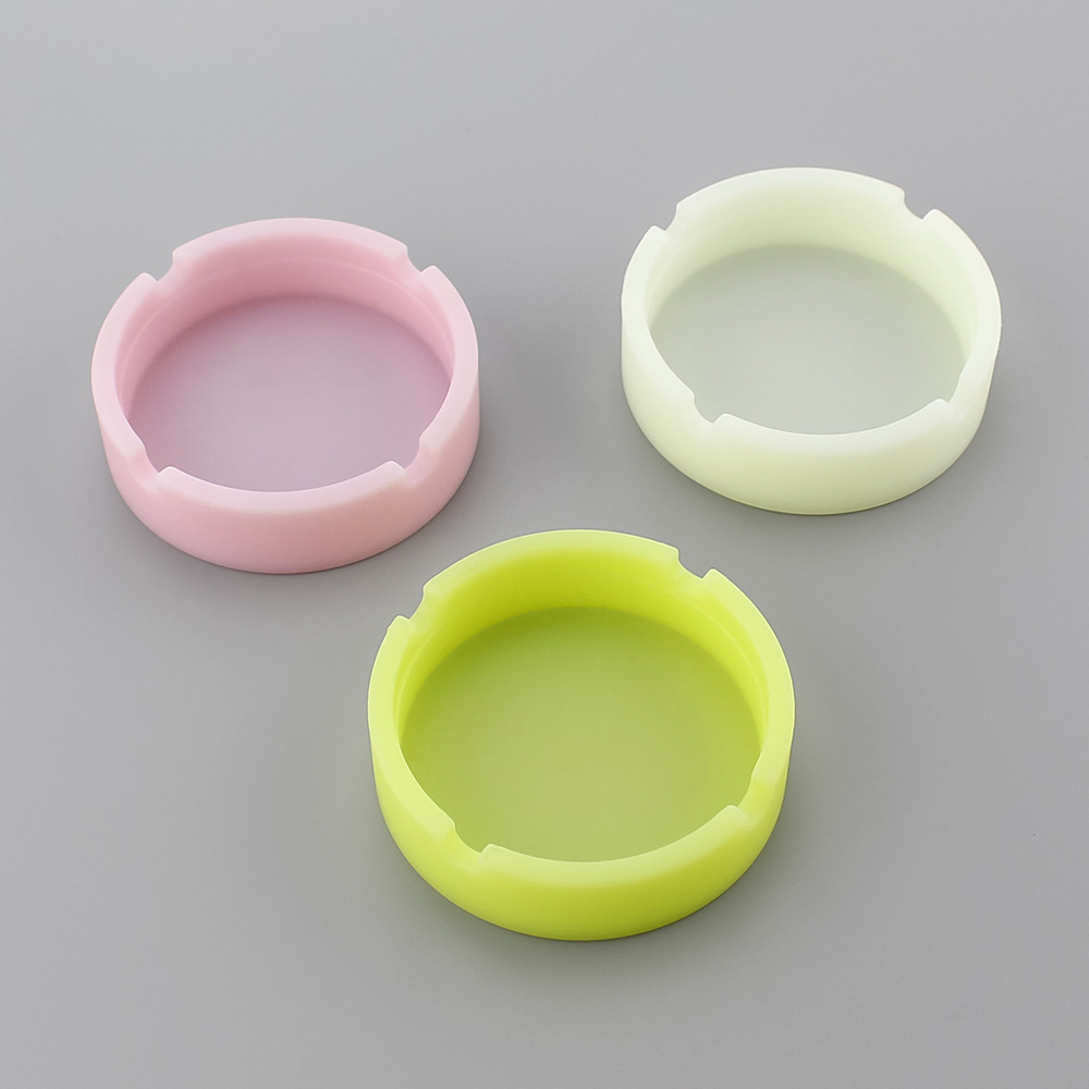 Picture of New silicone round ashtray camouflage mixed color psychedelic ashtray ashtray ashtray Cup printing logo ashtray