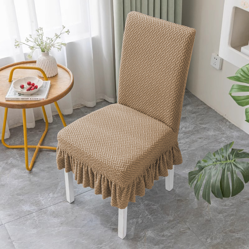 Picture of Cross-border jacquard fleece thickened conjoined elastic hotel restaurant chair cover anti-fouling stool cover chair cover