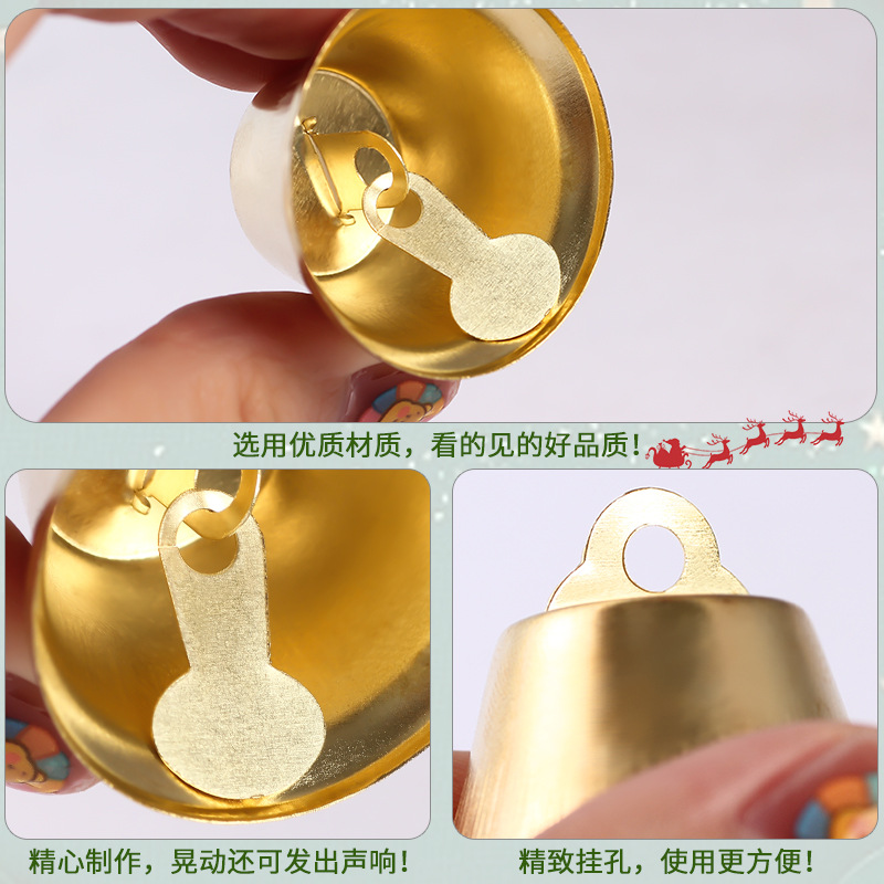 Picture of Wholesale Open Horn Christmas Bell Decoration 10-50mm Pendant Wind Chime Metal Small Pendant Christmas Bell