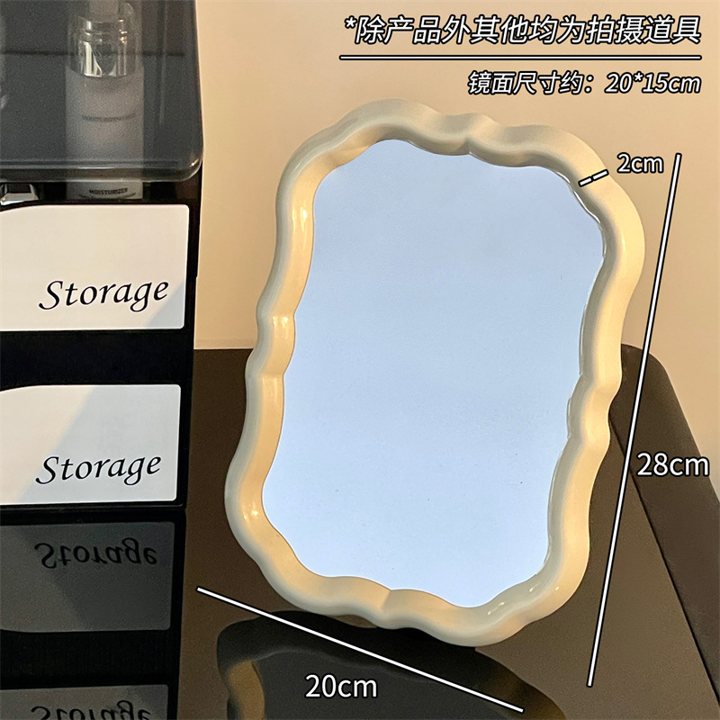 Picture of New flower mirror creative dormitory bedroom desktop high-value student dormitory makeup mirror desktop dressing mirror