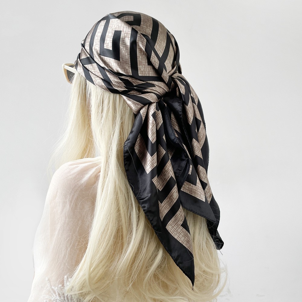 Picture of Simulated Silk Scarf Women's Headscarf 90*90cm Square Scarf Pattern Scarf Shawl European and American Cross-Border Scarf Wholesale