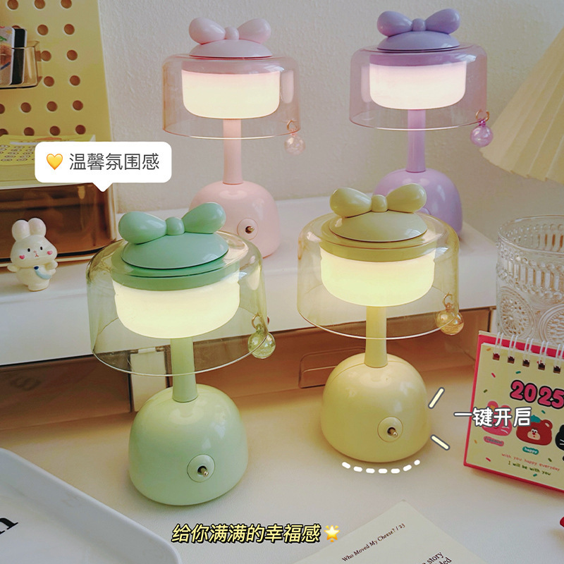New Cute Table Lamp Cross Border Charging Glass LED Decorative Ornament Night Light Creative Atmosphere Restaurant Bar Light