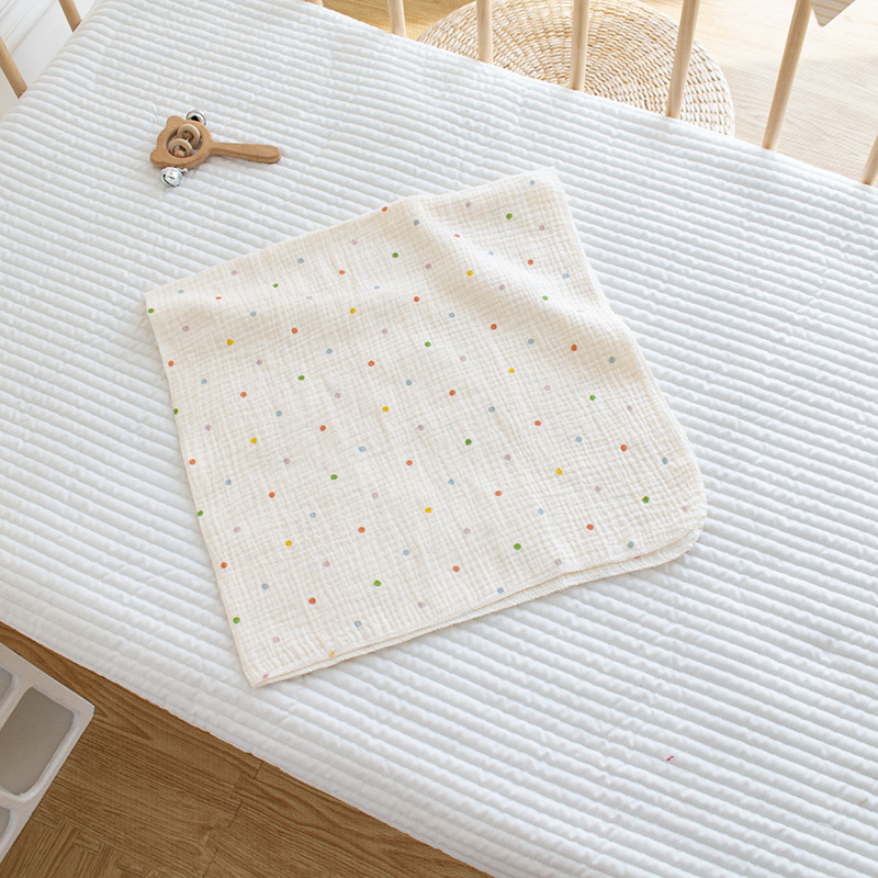 Picture of 2-layer cotton gauze delivery room single-layer double-layer printed wrinkled gauze baby home clothes saliva towel quilt blanket bath towel