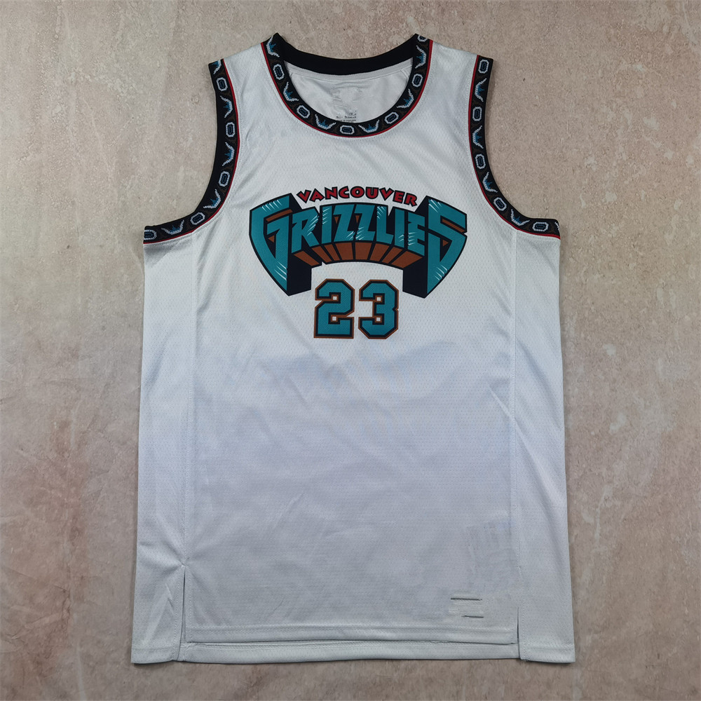 Hot Pressed New American Jersey Grizzlies No.23 Ross European and American Sports Basketball Suit Vest Classic White ROSE