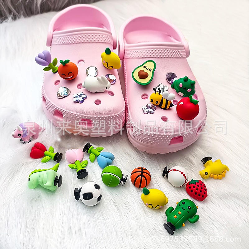New Cartoon Animal Rabbit Dinosaur Hole Shoe Flower Accessories Garden Shoes 3D Stereo Shoe Buckle Decorative Accessories Buckle