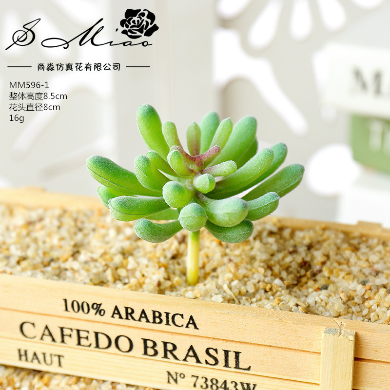 Picture of 003 Flocked Green Succulent Flower Head Creative DIY Supplies Bonsai Accessories Artificial Flower Jinhua Factory Direct Supply