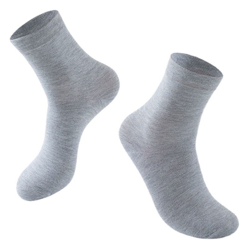 Socks men's autumn and winter new solid color business casual cotton socks four seasons long tube breathable Men's cotton socks wholesale market