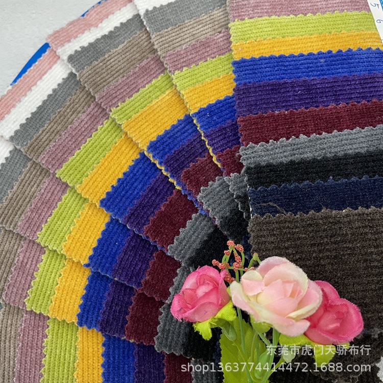 New knitted chenille 1*1 rib pit knitted 420g thick needle rib cloth pants casual clothing materials