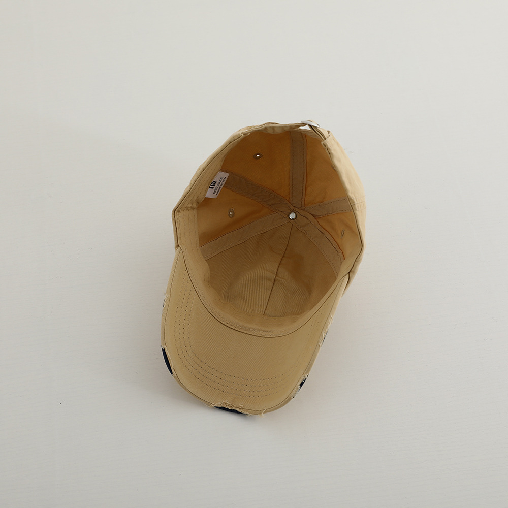 Picture of Niche Trendy Brand Old Hole Kidsren's Baseball Cap Korean Style Street Retro Color Versatile Baby Letter Peaked Cap