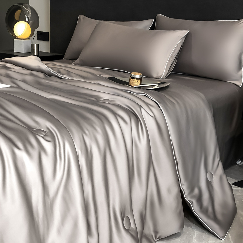 Picture of Class A Lyocell Fiber Tencel Summer Quilt Four-piece Superior Air-conditioning Quilt Summer Cool Quilt Core Machine Washable Thin Quilt