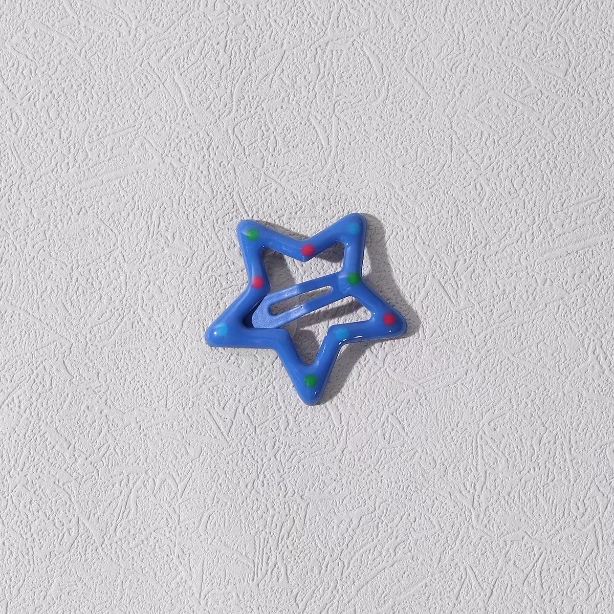 Picture of Dopamine polka dot five-pointed star hairpin girl's heart sweet broken hair BB clip children's colorful bangs little star hair accessories