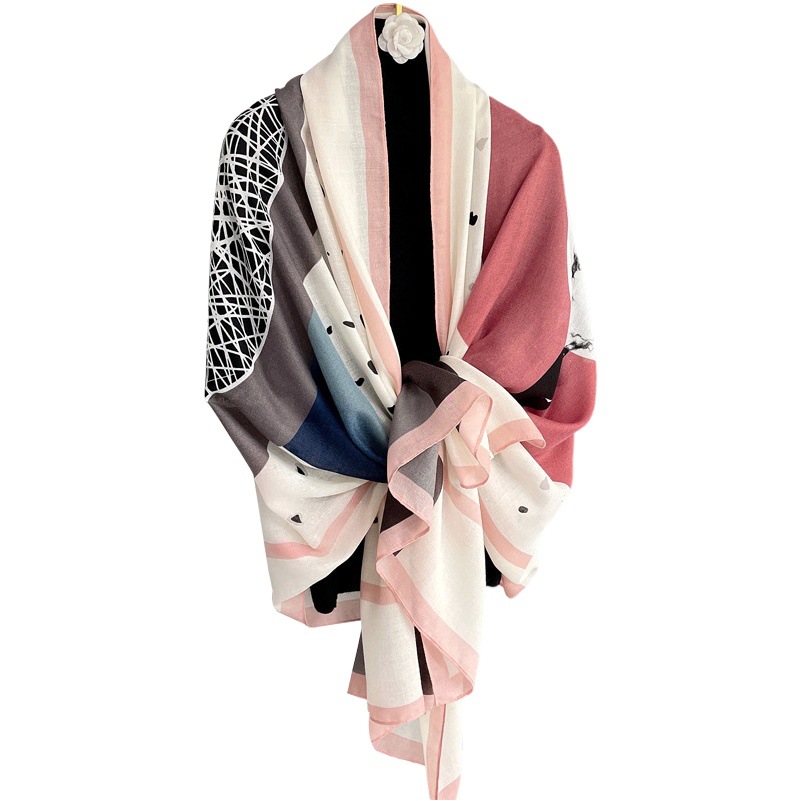 Autumn Shawl External Fashion Spring and Autumn Scarf Women's Cotton and Linen Dual-use All-match Thin Winter Silk Scarf Long Scarf