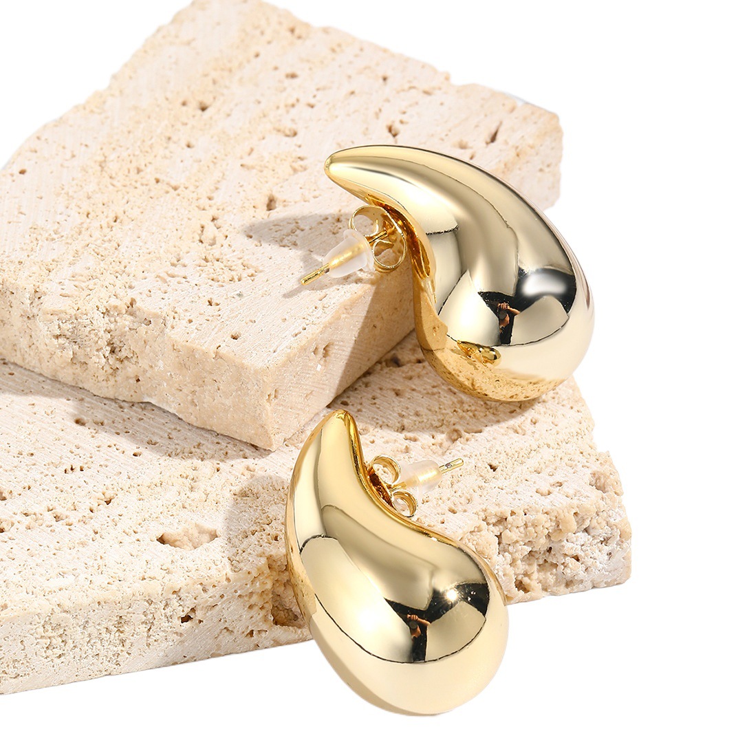 Amazon Earrings, European and American Popular Cross-Border Gold Drop Earrings, Niche High-End Temperament, Fashionable Earrings in Stock