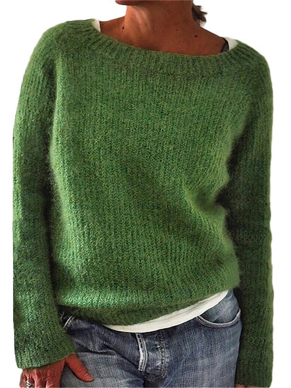 Picture of 2024 Amazon New Sweater Women's Solid Color Quiet Basic Sweater Sweater Round Neck Fashionable and Easiest for Match