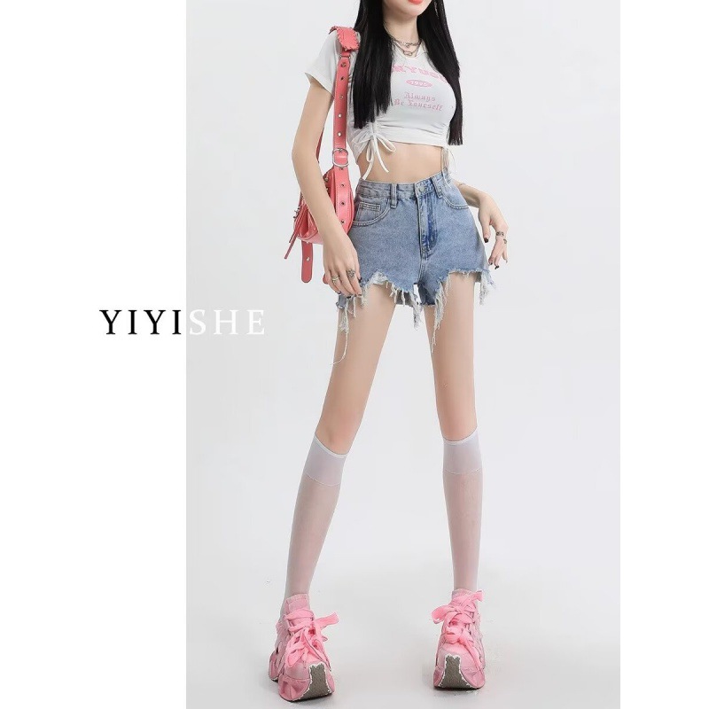 Cross-border American-style ins high-street niche couples big hole jeans LK23078-P55 control 78
