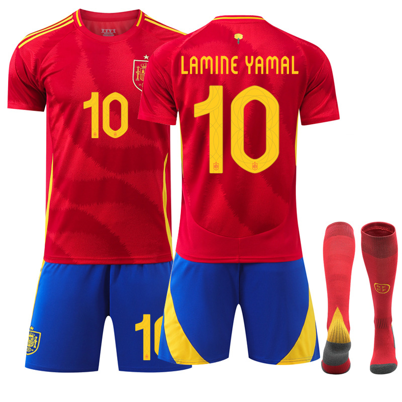 2024 European Cup No. 7 Morata 17 Nico Jersey Olmo Spain Main No. 10 Yamal Football Uniform