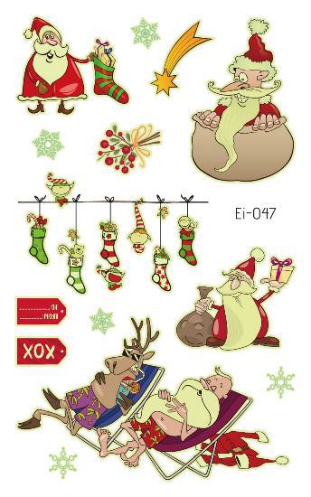Picture of Cross-border Supply Waterproof Luminous Christmas tattoo Sticker Cartoon Snowman Party Children tattoo Sticker