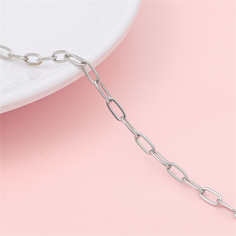 Picture of Trend Hip Hop Stainless Steel Y2K Ancient Silver Chain Extension Chain DIY Handmade Jewelry Bracelet Necklace Accessories Material