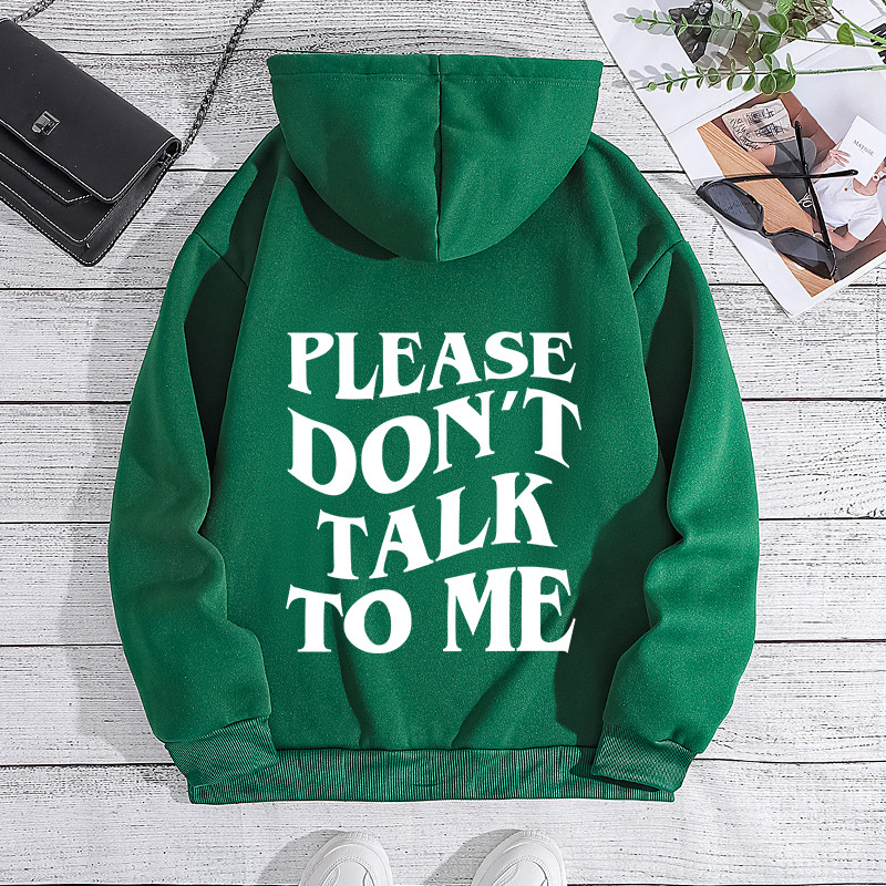 Picture of Amazon autumn and winter women's clothing back bag collar fleece-lined sweater hooded letter printing foreign trade sweater explosions women