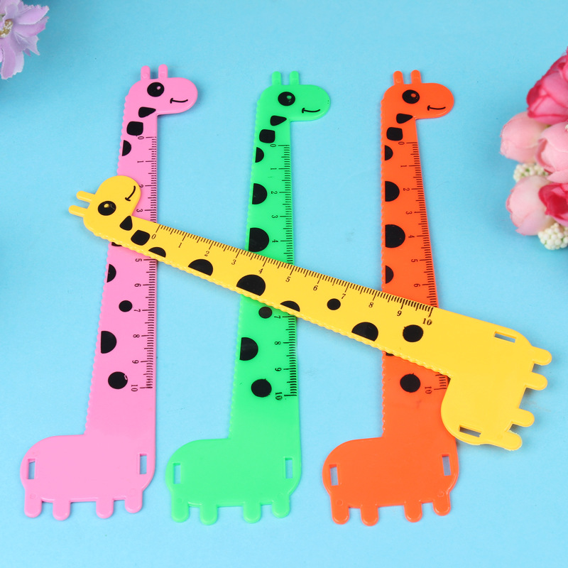 Picture of Cartoon giraffe 15cm ruler student school supplies South Korea creative stationery children's plastic ruler wholesale