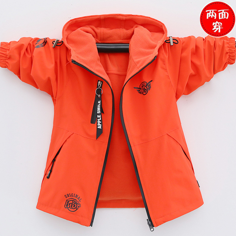 Picture of Boys Wear Overcoat 2025 New Spring and Autumn Dress fleece-lined Top Children's Double-sided Cardigan