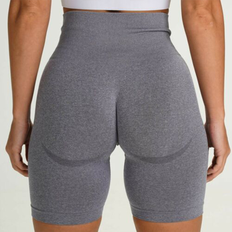 Amazon Seamless Small Smile Small Crescent Moisture Wicking Fitness Pants Women's High Waist Peach Hip High Elastic Hip Shorts