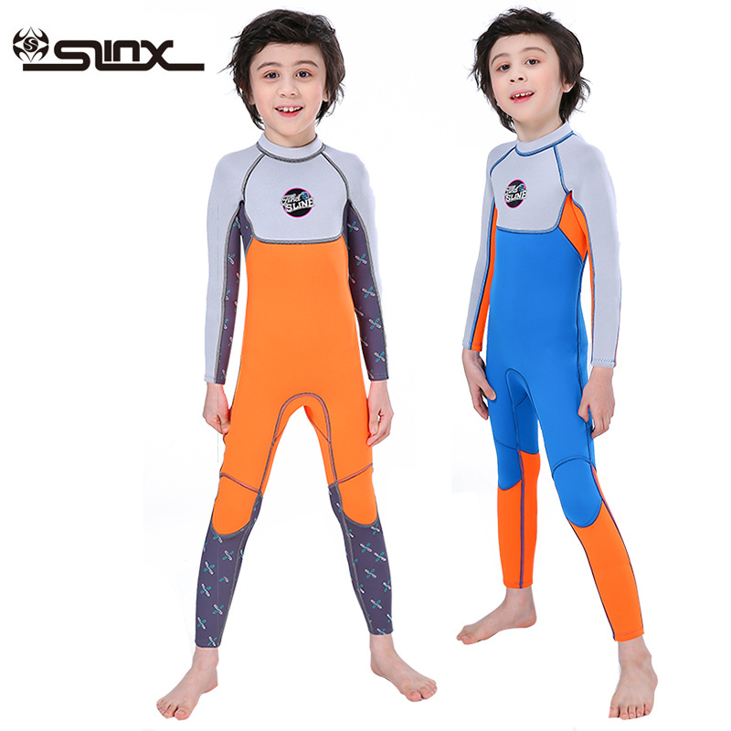 Picture of 3mm children's wetsuit slinx warm one-piece Children's swimsuit boy's diving suit children's surfing jellyfish suit