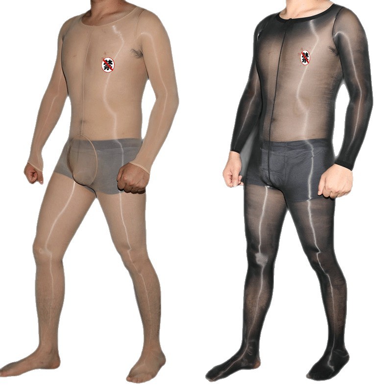 Picture of AliExpress large size shiny full body stockings jumpsuit shiny 912 needle with jj suit men's God pants full body stockings