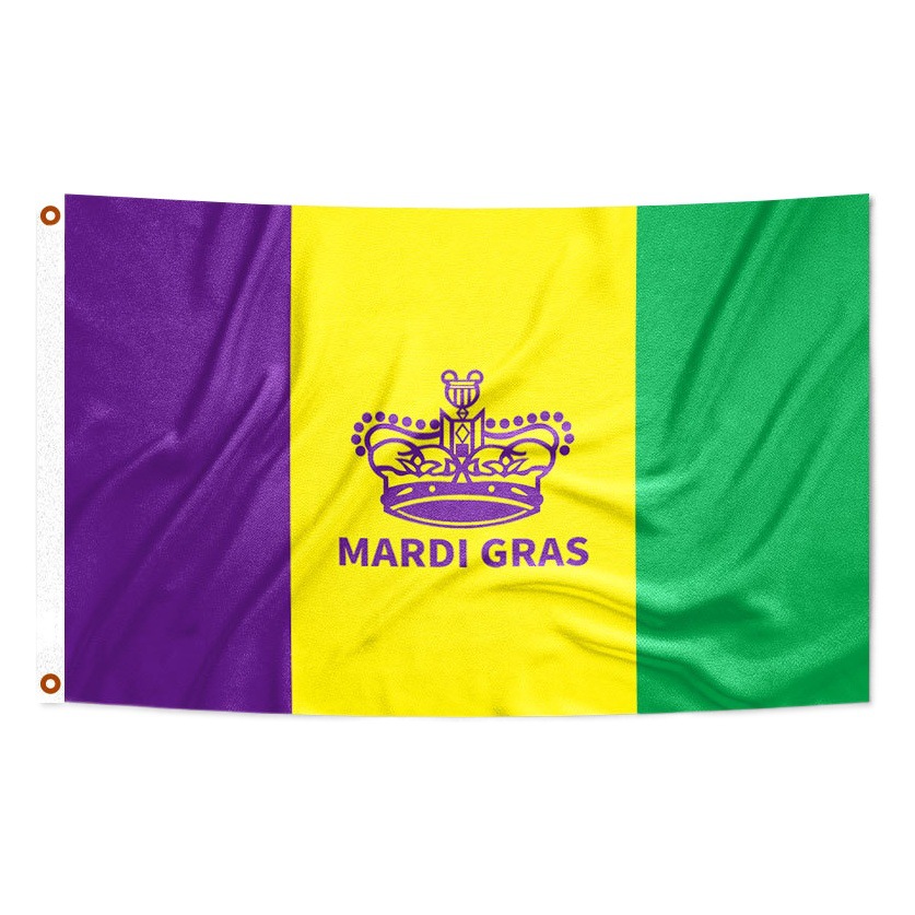 New Orleans Mardi Gras Outdoor Party Decoration Flag 100D Polyester Digital Printing