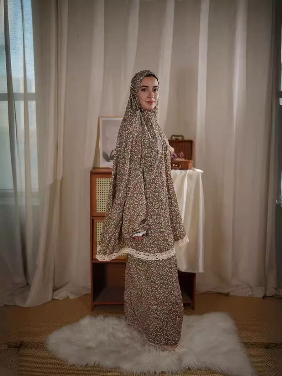 Cross-Border Middle Eastern Muslim Women's Suit, Comfortable, Fresh, Loose, Casual and Fashionable Short-Sleeved Loose Version