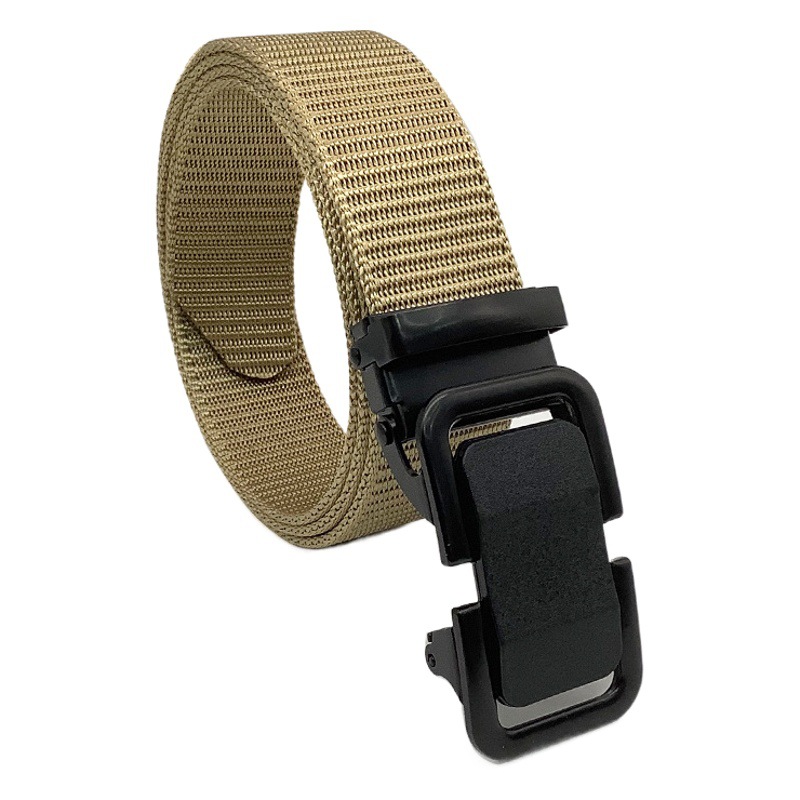 Frosted Toothless Spring Buckle Belt Men's Nylon Waistband Men's Outdoor Casual Breathable Belt All-match Belt