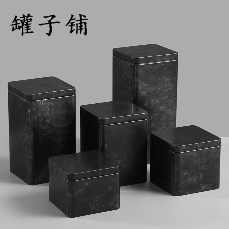 Factory direct supply retro tea cans iron box frosted metal cans square tea packaging iron box spot wholesale